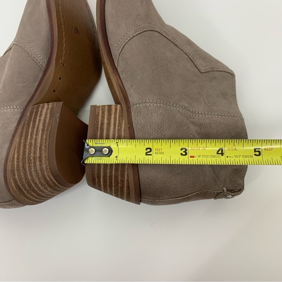 Sam Edelman Gray Leather Round Toe Western Bootie With Zipper Pull Ankle Sz 6 - Picture 13 of 13